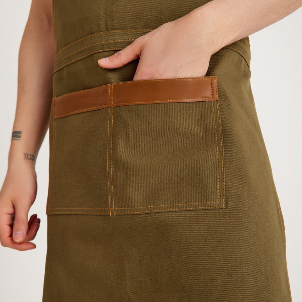 Haki Kot Askılı Cepli Önlük