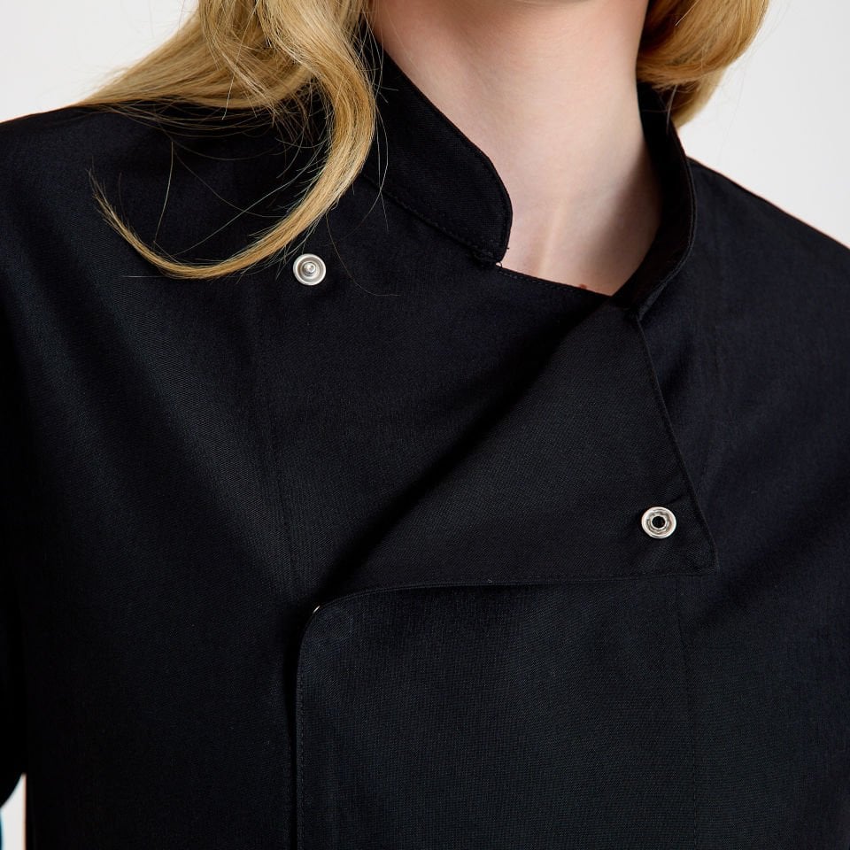 Siyah Kadın Şef Aşçı Ceketi