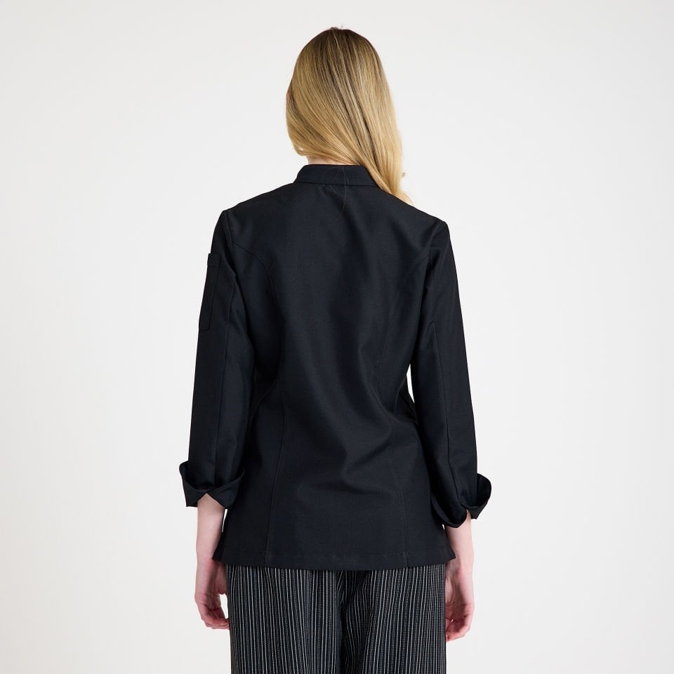 Siyah Kadın Şef Aşçı Ceketi