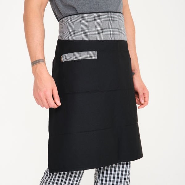Ekose Kuşak Yarım Önlük - Cepli