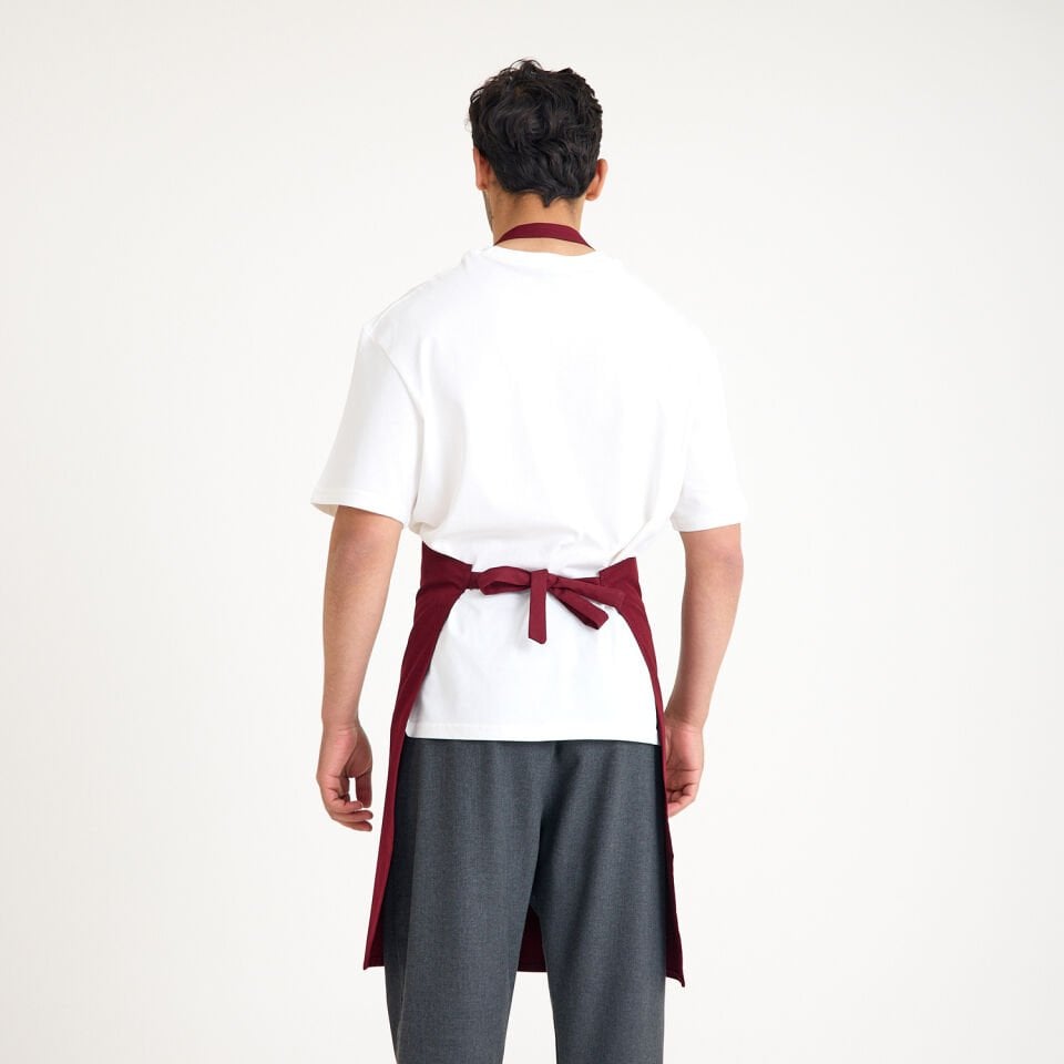 Bordo Siyah Askılı Cepli Önlük