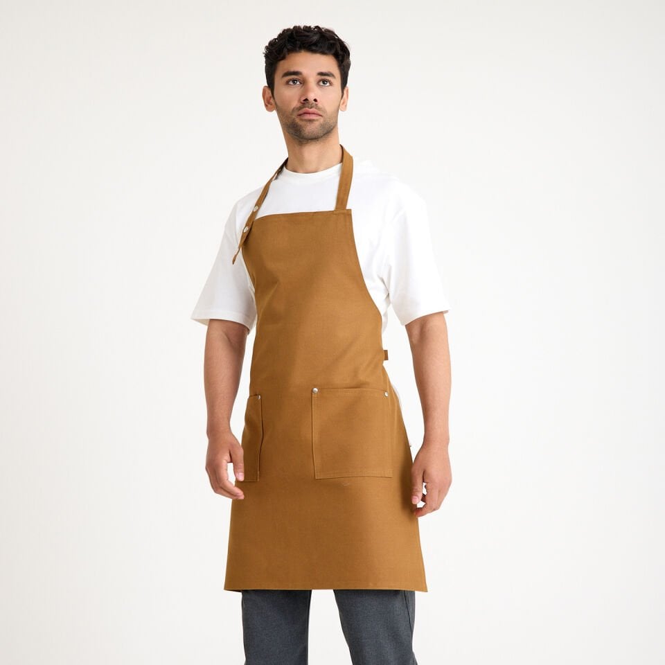 Gabardin Askılı Önlük - Taba