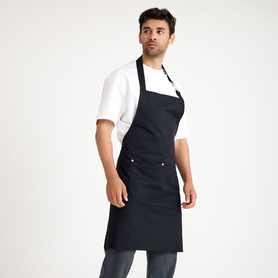 Gabardin Askılı Önlük - Siyah
