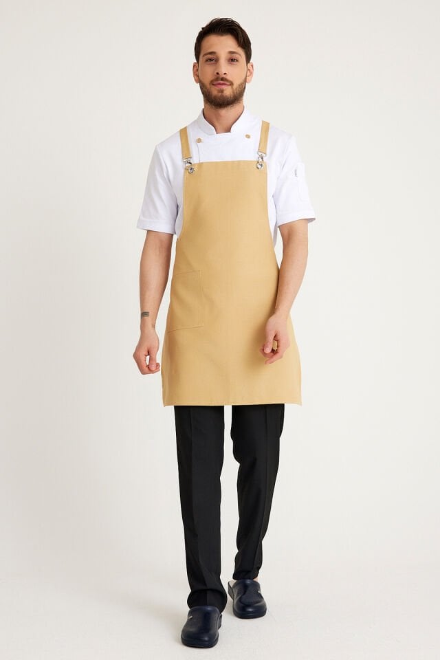 Çapraz Askılı Önlük - Bej