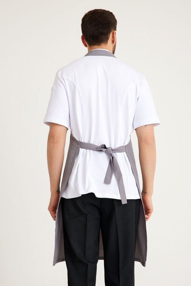 Gri Geniş Kuşak Askılı Önlük