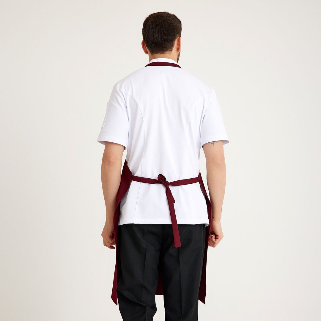 Bordo Geniş Kuşak Askılı Önlük