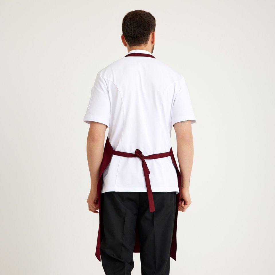 Bordo Geniş Kuşak Askılı Önlük