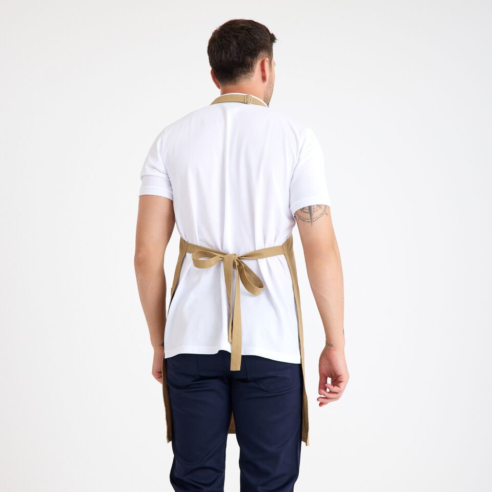 Gabardin Önlük Zarf - Krem