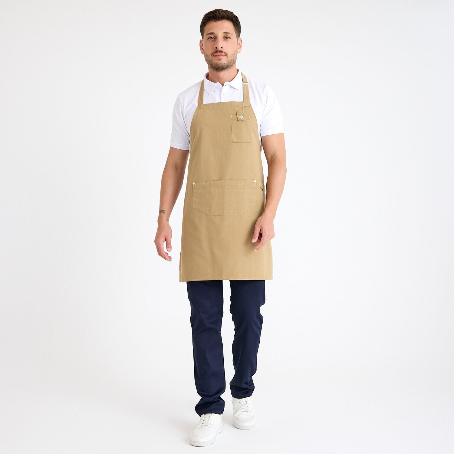 Gabardin Önlük Zarf - Krem