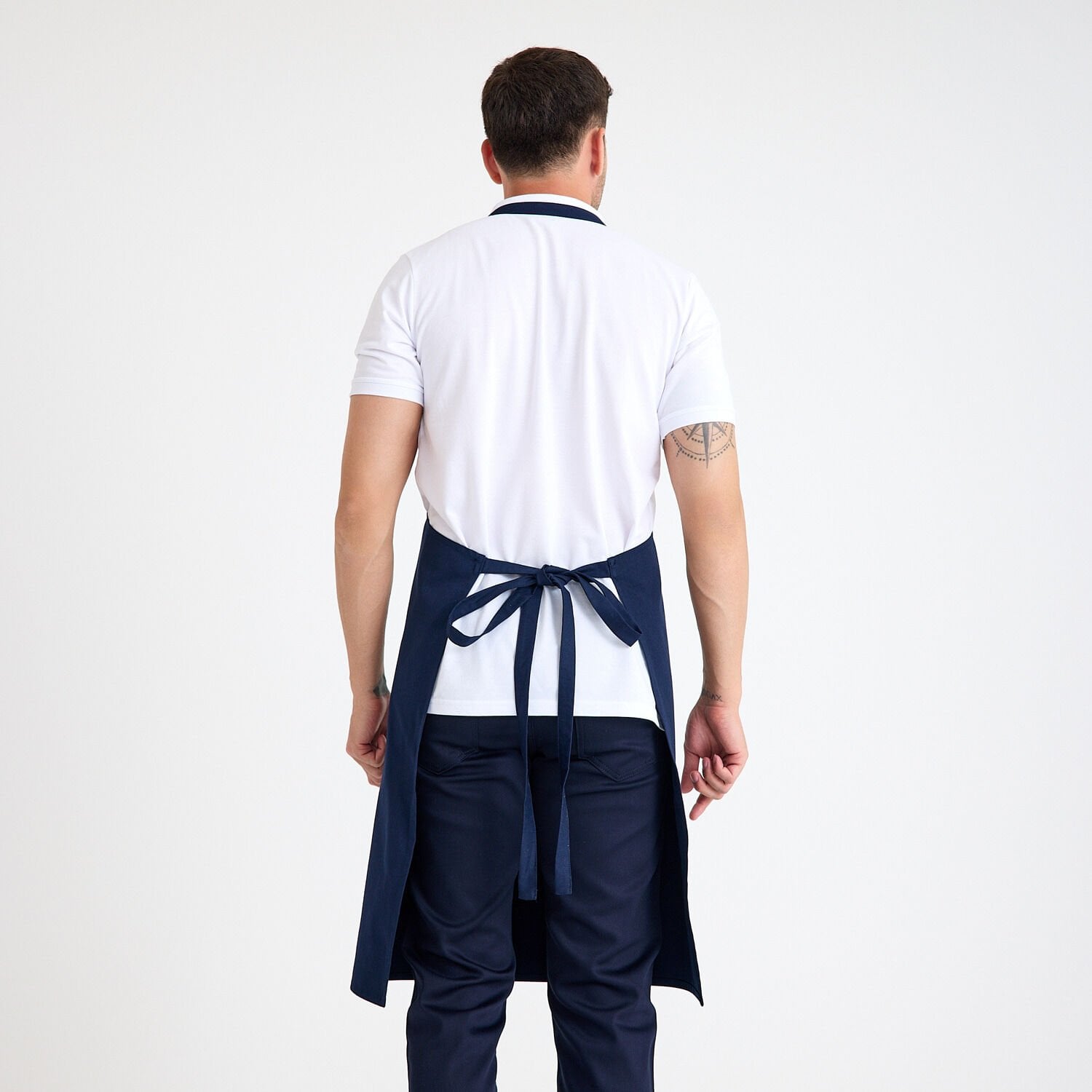 Gabardin Tokalı Askılı Önlük - Lacivert