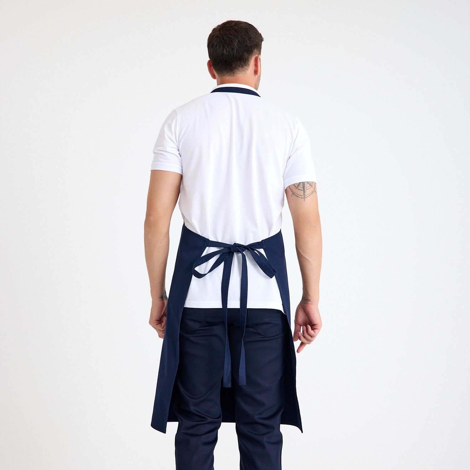 Gabardin Tokalı Askılı Önlük - Lacivert