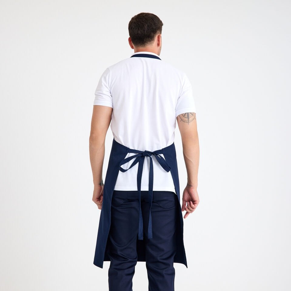 Gabardin Tokalı Askılı Önlük - Lacivert