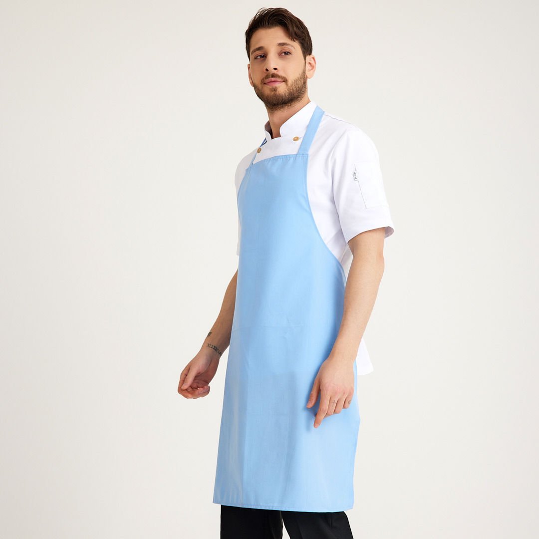 Açık Mavi Geniş Kuşak Askılı Önlük