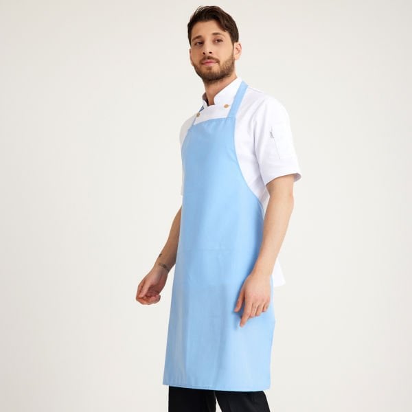 Açık Mavi Geniş Kuşak Askılı Önlük