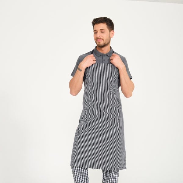 Siyah Çizgili Geniş Kuşak Askılı Önlük