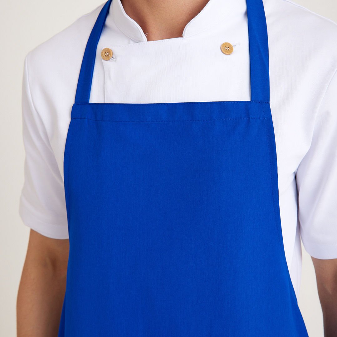 Saks Mavi Geniş Kuşak Askılı Önlük