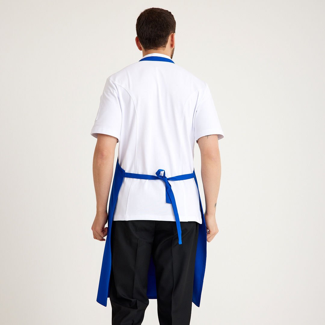 Saks Mavi Geniş Kuşak Askılı Önlük