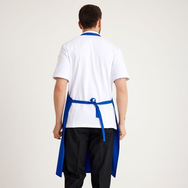 Saks Mavi Geniş Kuşak Askılı Önlük