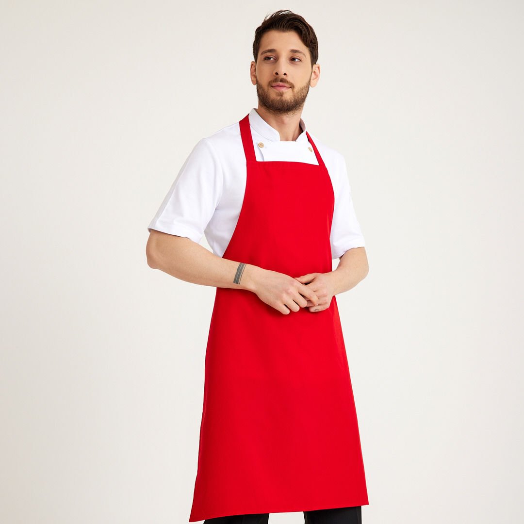 Kırmızı Geniş Kuşak Askılı Önlük