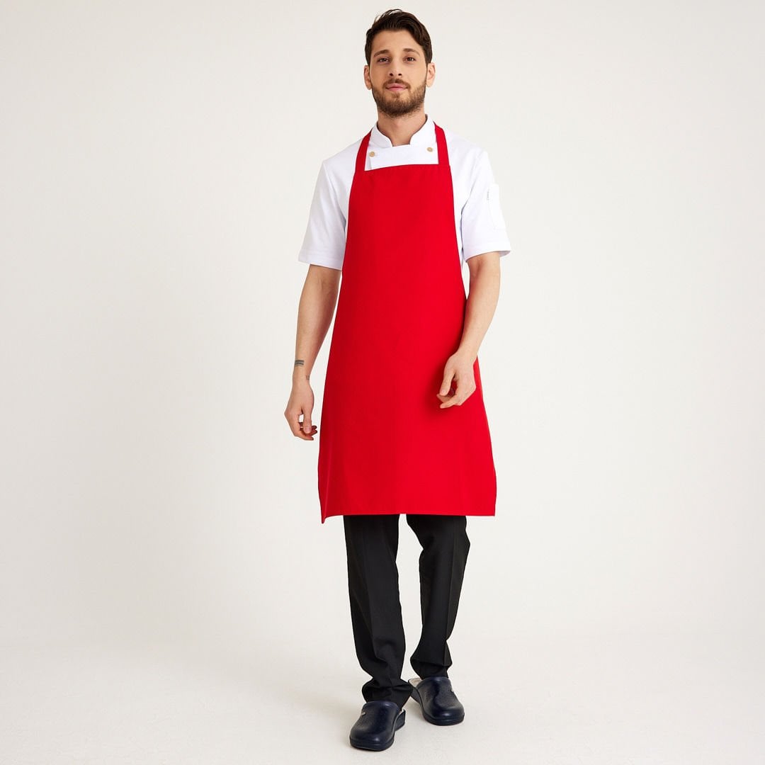 Kırmızı Geniş Kuşak Askılı Önlük