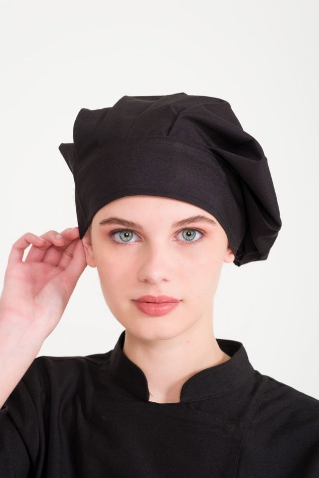 Siyah Mantar Aşçı Kepi