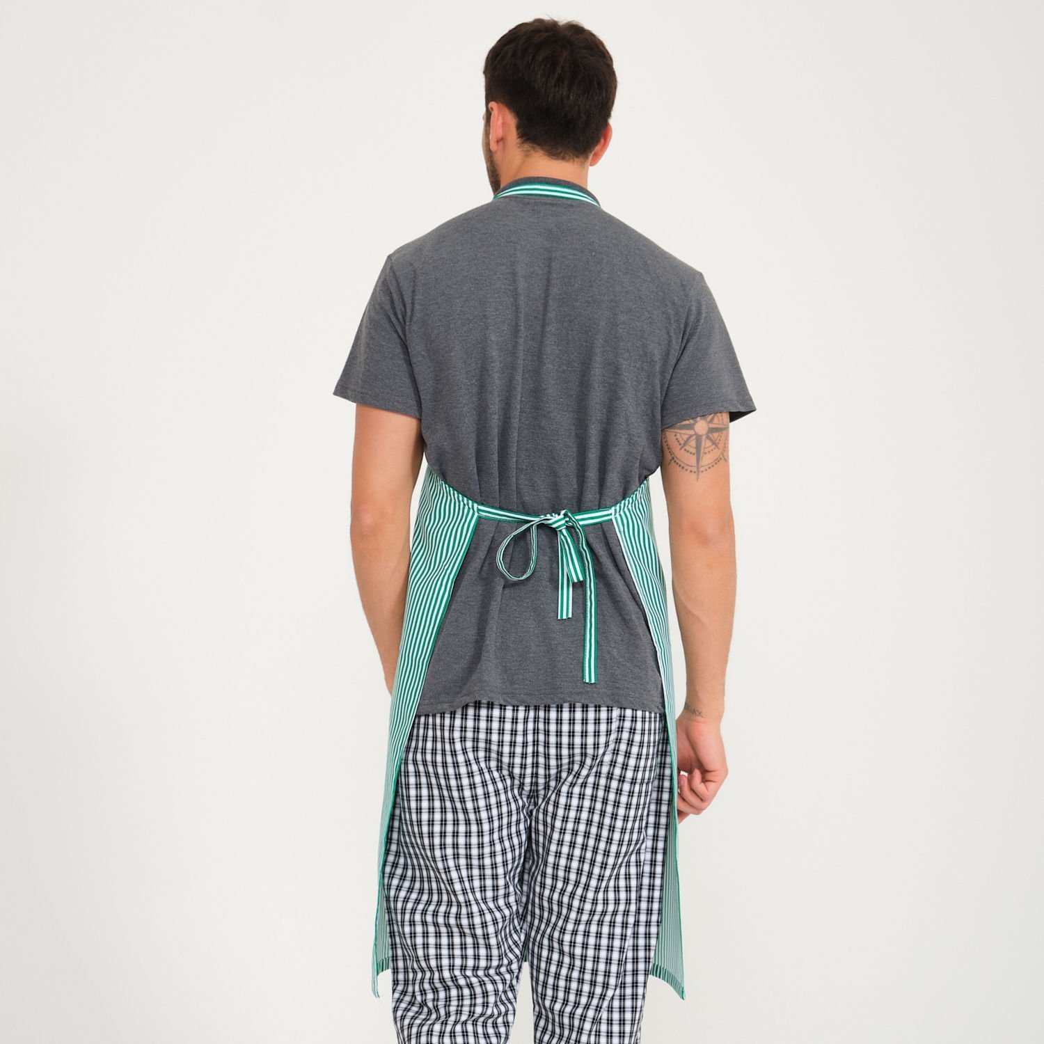 Yeşil Çizgili Askılı Önlük