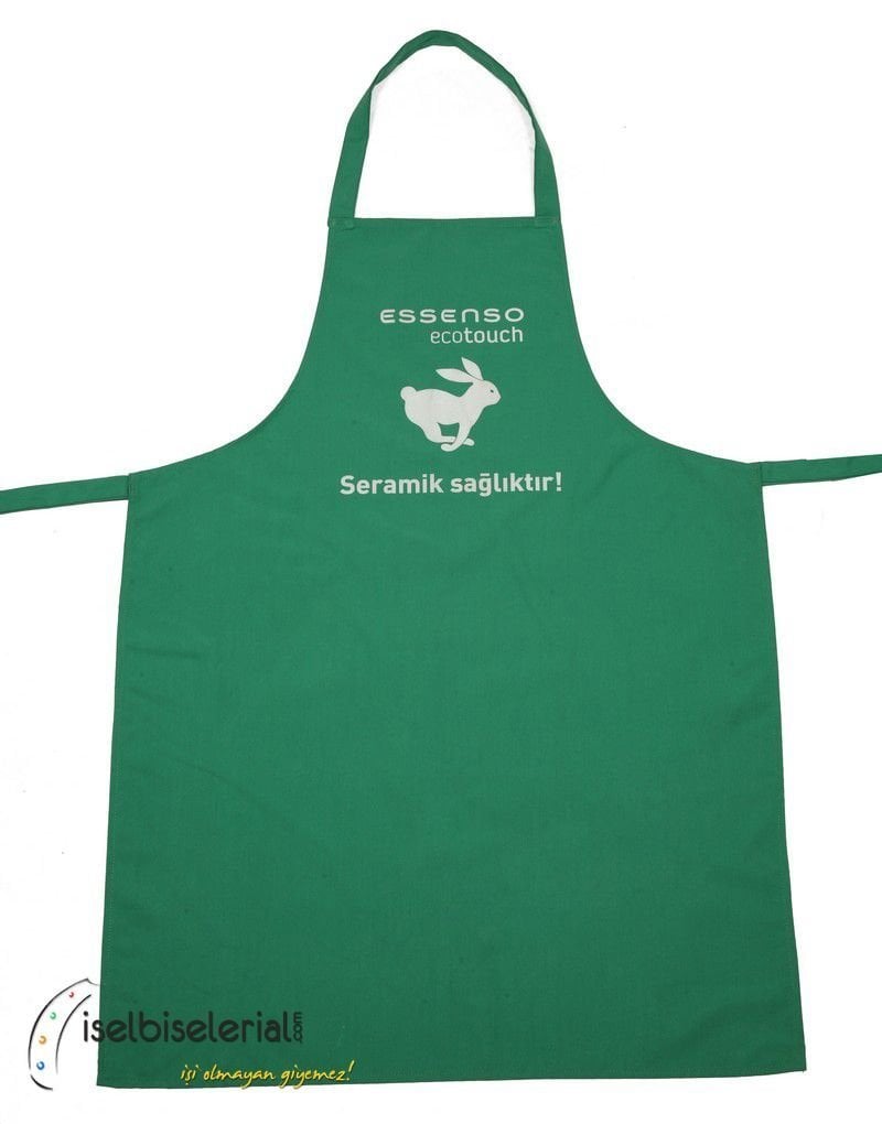 Yeşil Firma Logo Baskılı Askılı Önlük