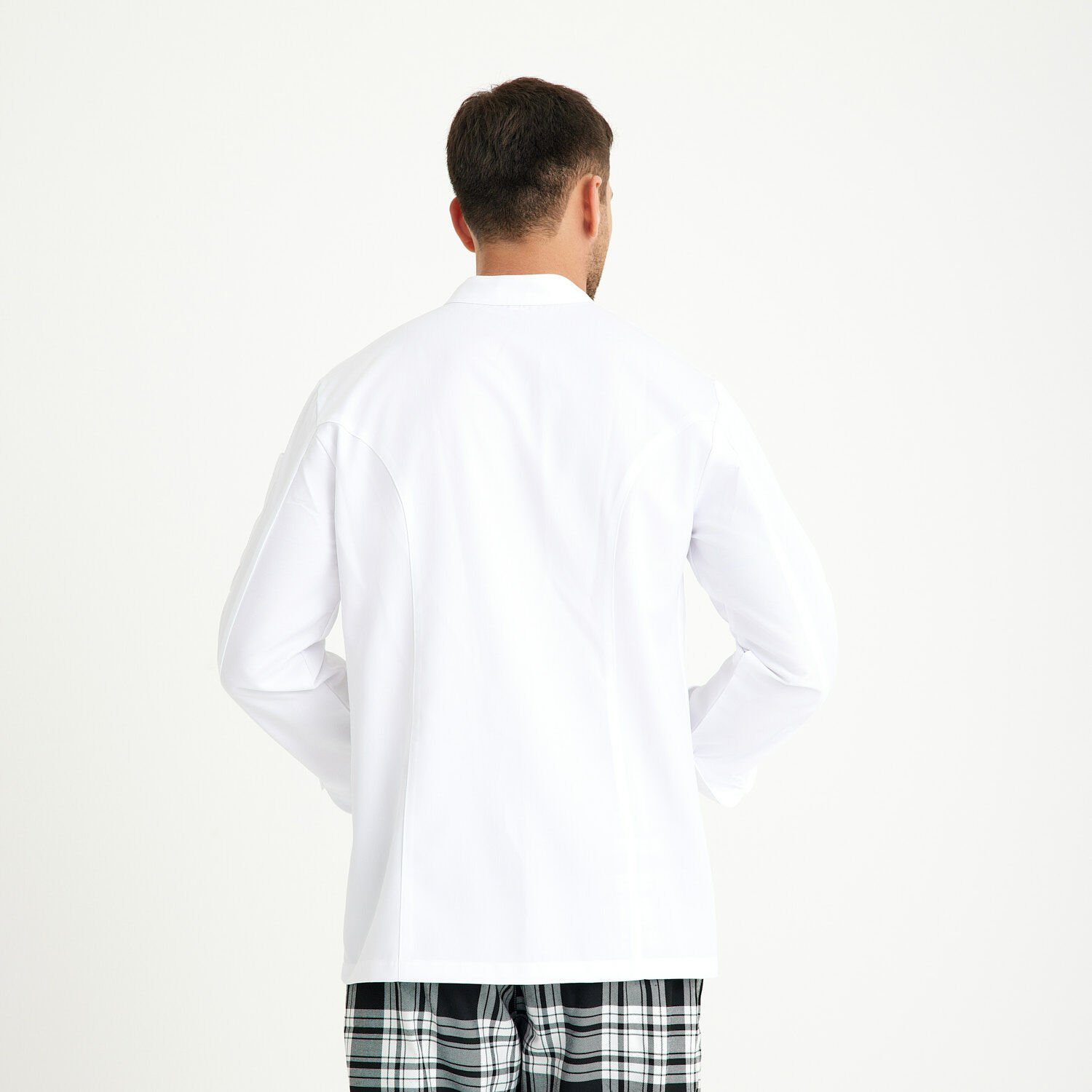 Sedef Beyaz Hakim Yaka Aşçı Ceketi