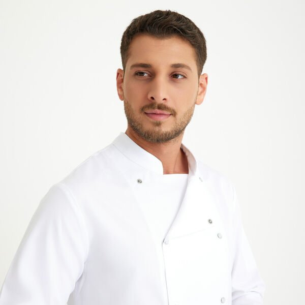 Sedef Beyaz Hakim Yaka Aşçı Ceketi