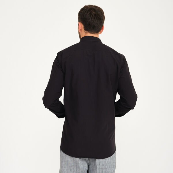 Siyah Düz Yaka Garson İş Gömleği