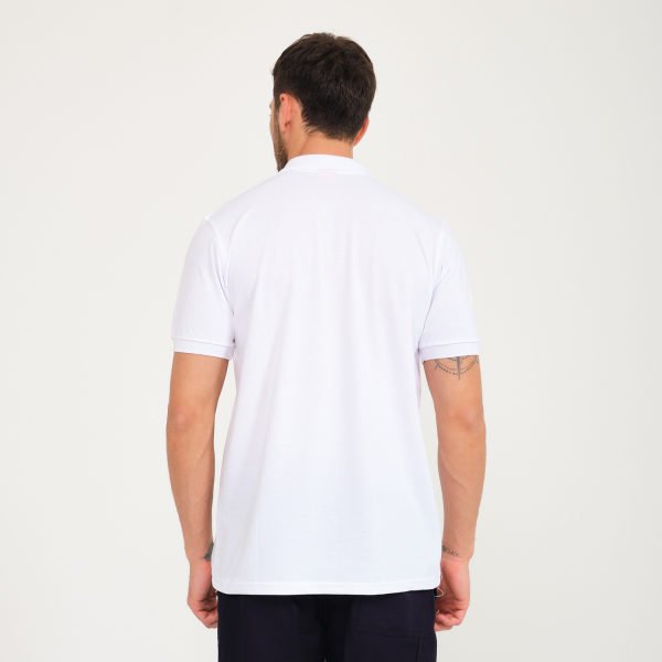 Pamuk Polyester Çift Toplama Beyaz Polo Yaka Tişört