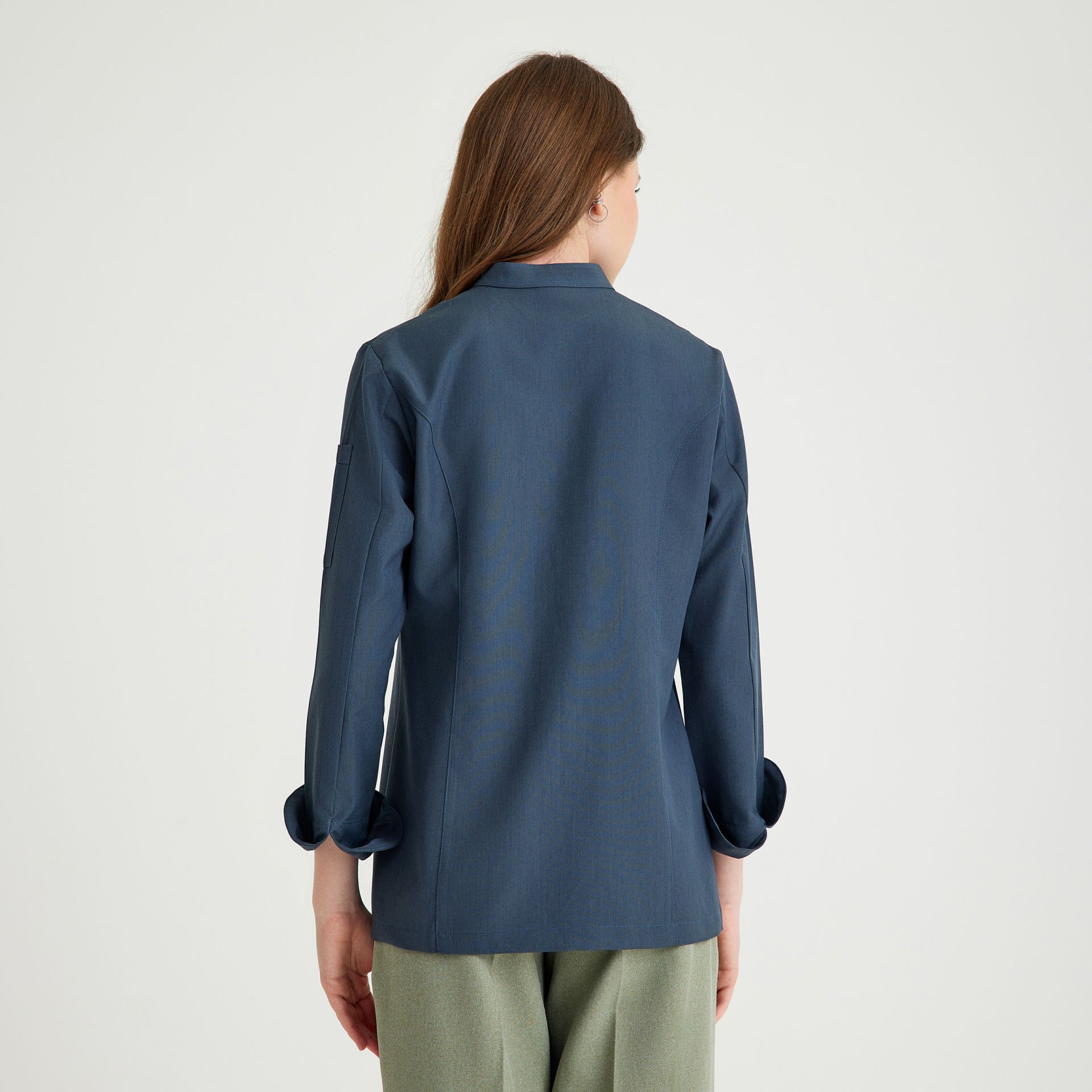 Koyu Gri Kadın Şef Aşçı Ceketi