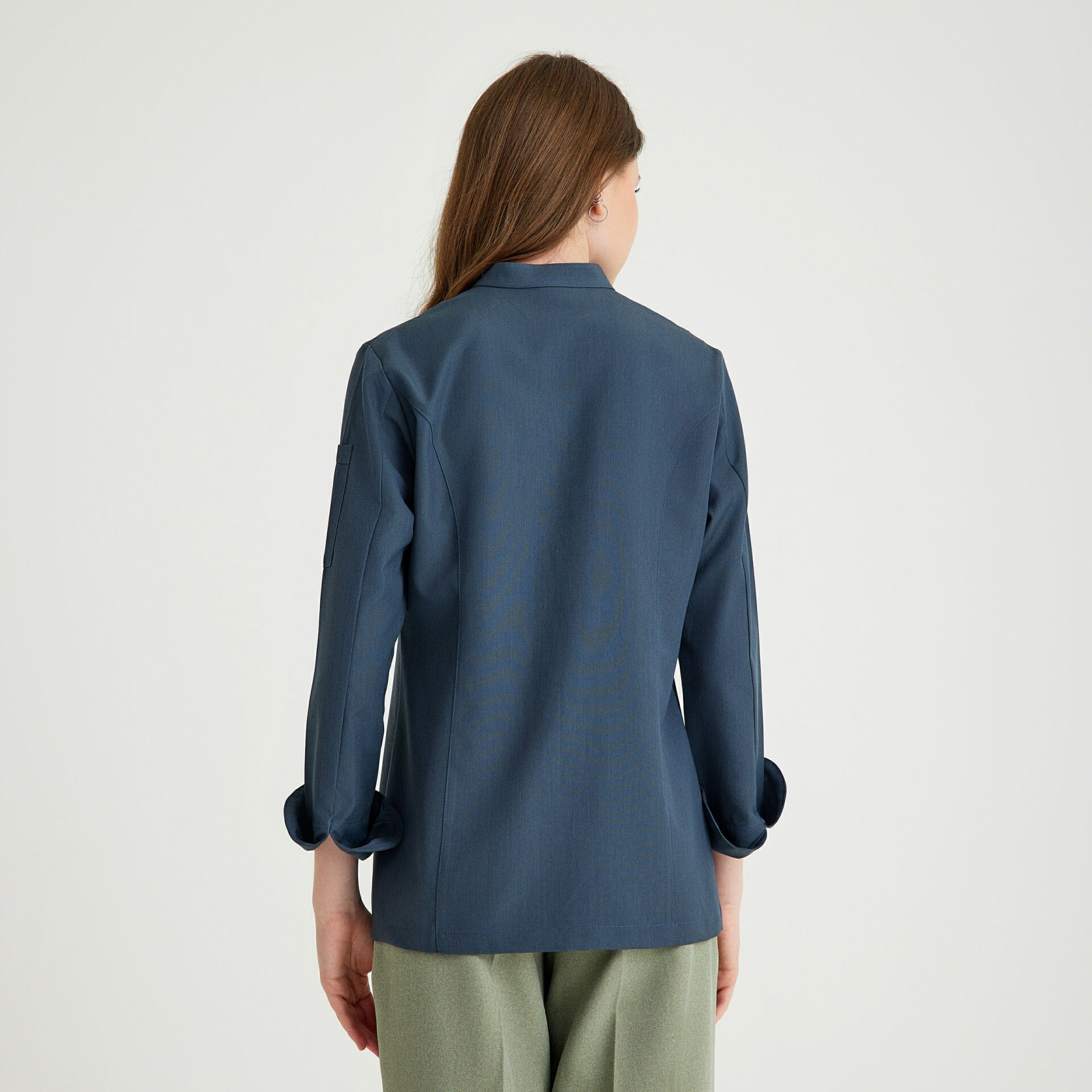 Koyu Gri Kadın Şef Aşçı Ceketi Large - İsimsiz