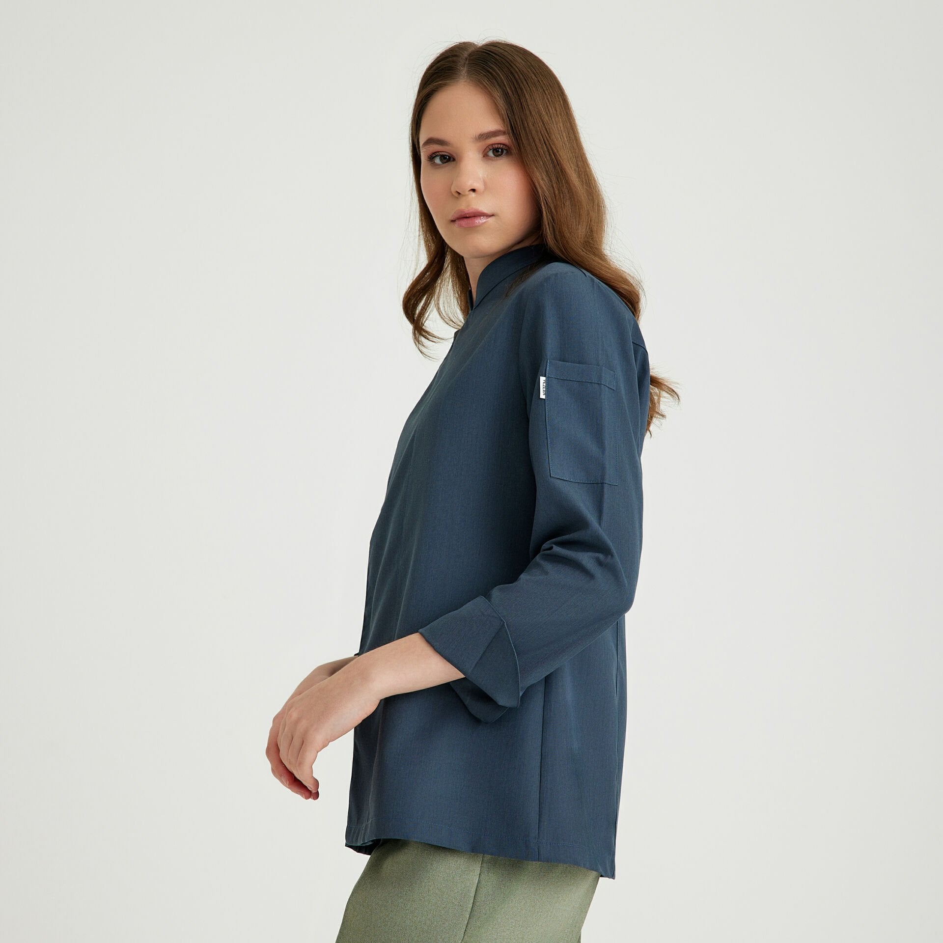 Koyu Gri Kadın Şef Aşçı Ceketi Large - İsimsiz