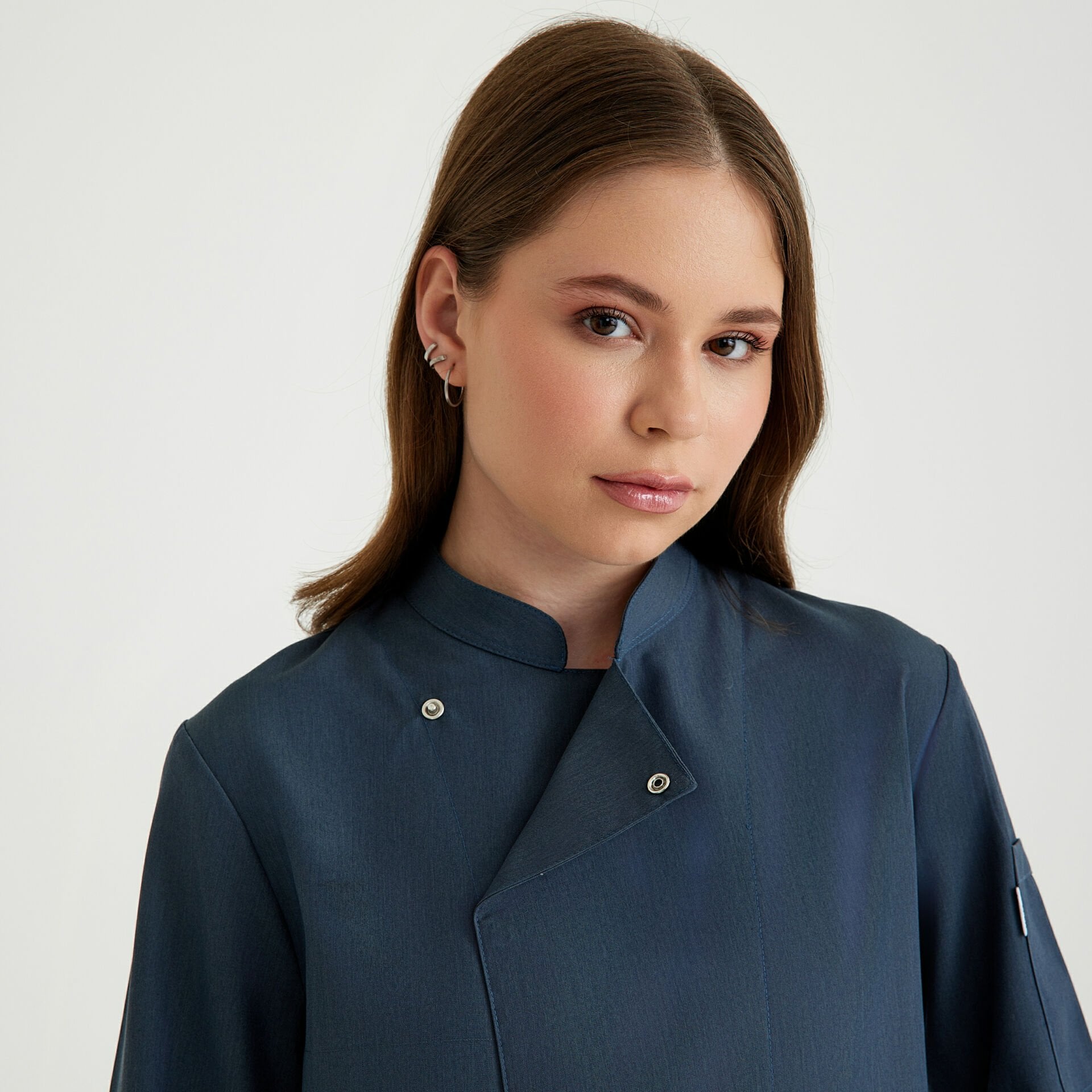 Koyu Gri Kadın Şef Aşçı Ceketi Large - İsimsiz