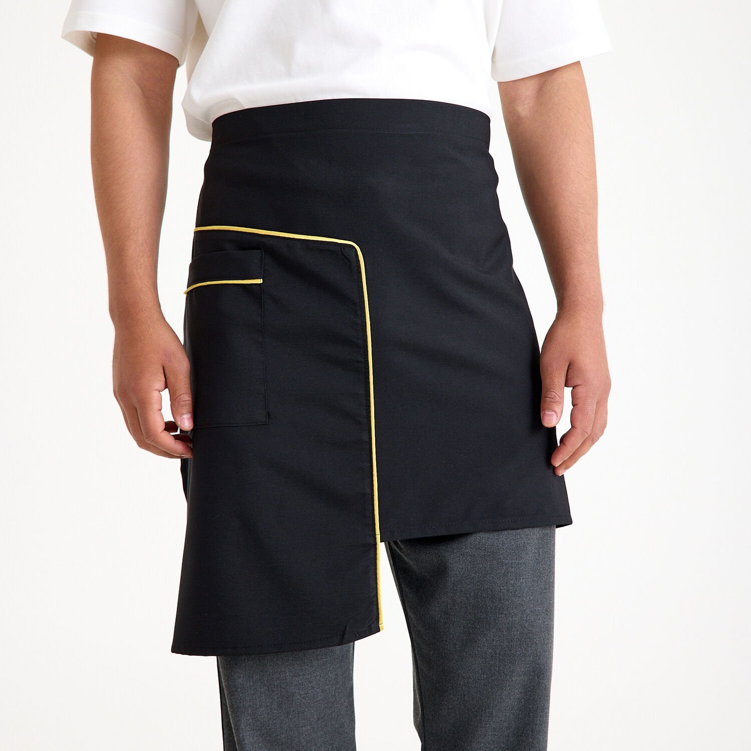 Siyah Altın Sarı Ara Biyeli Yarım Önlük