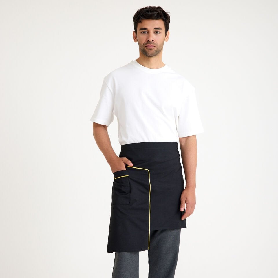 Siyah Altın Sarı Ara Biyeli Yarım Önlük