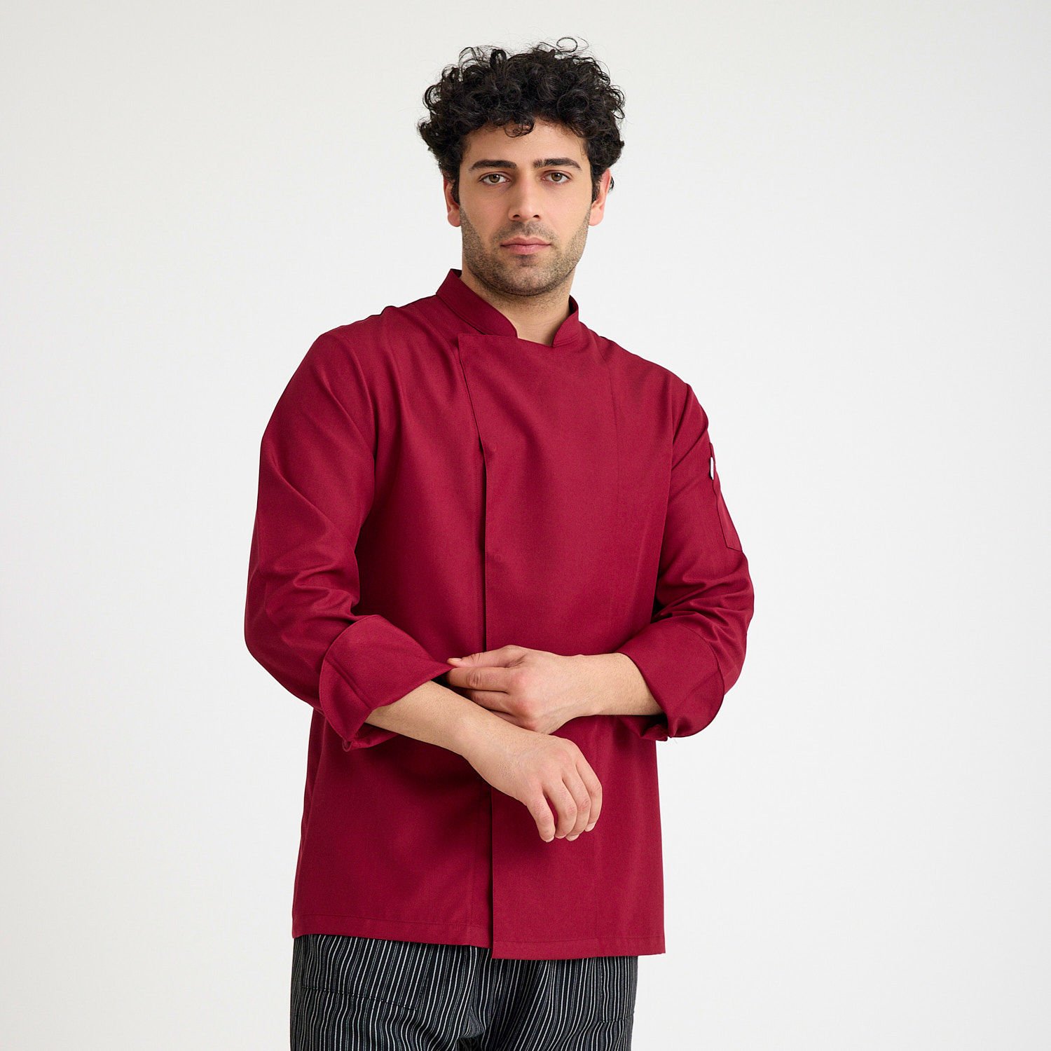 Bordo Alpaka Aşçı Ceketi
