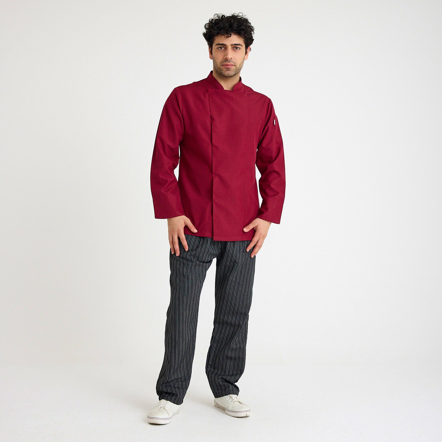 Bordo Alpaka Aşçı Ceketi