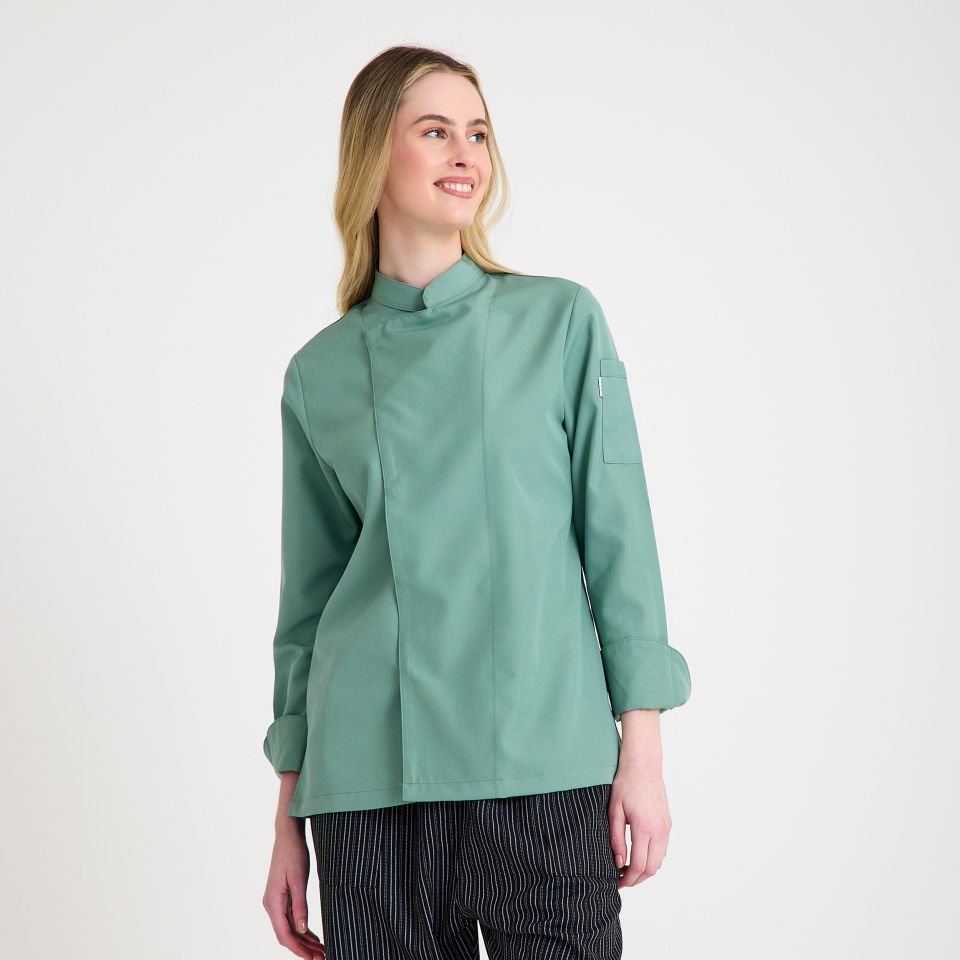 Yeşil Kadın Şef Aşçı Ceketi