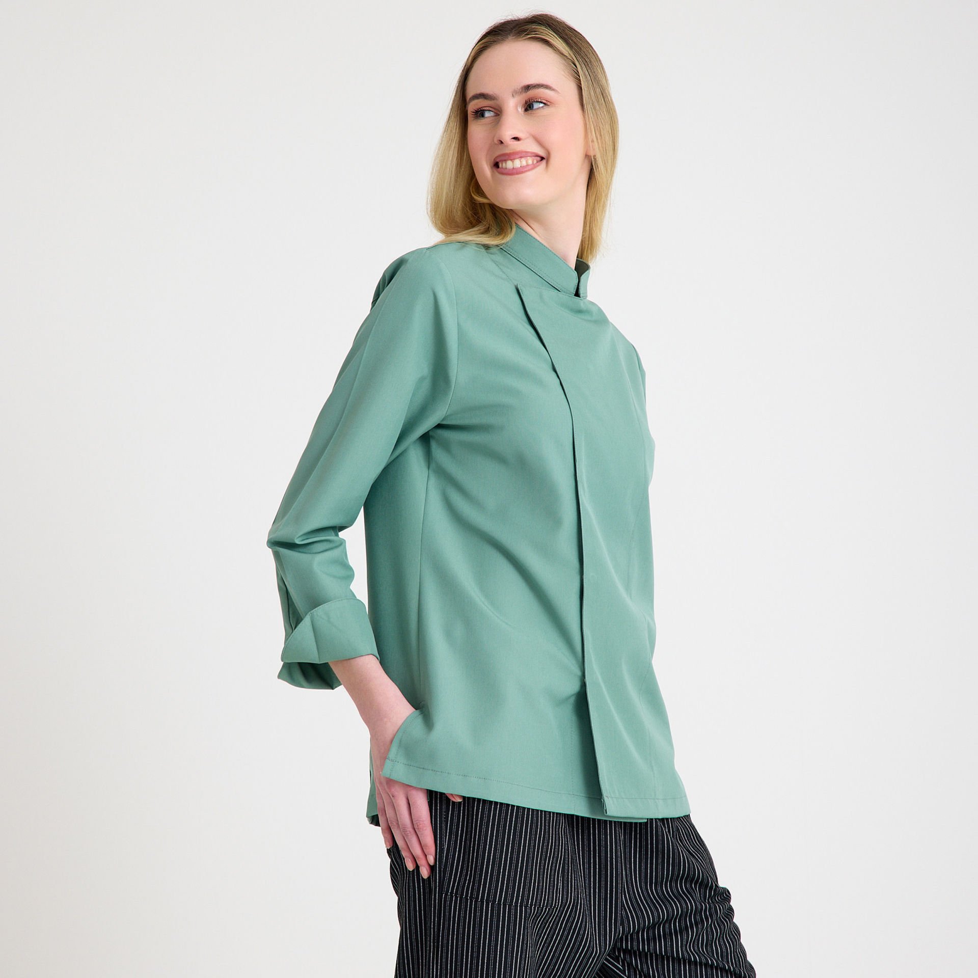 Yeşil Kadın Şef Aşçı Ceketi