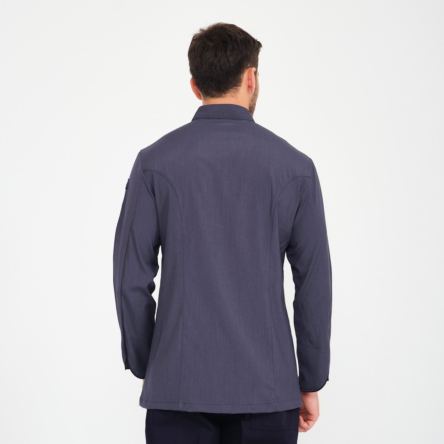 Füme Şeritli Likralı Aşçı Ceketi