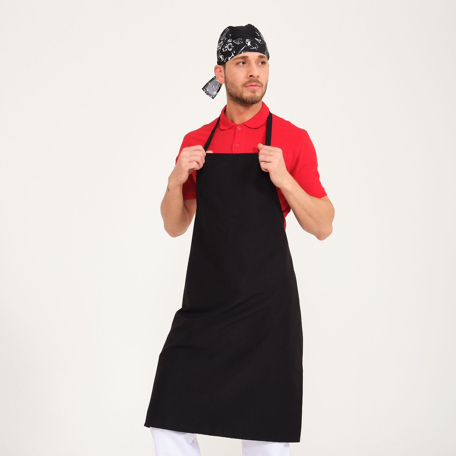 Fileli Rende Desenli Aşçı Bandana