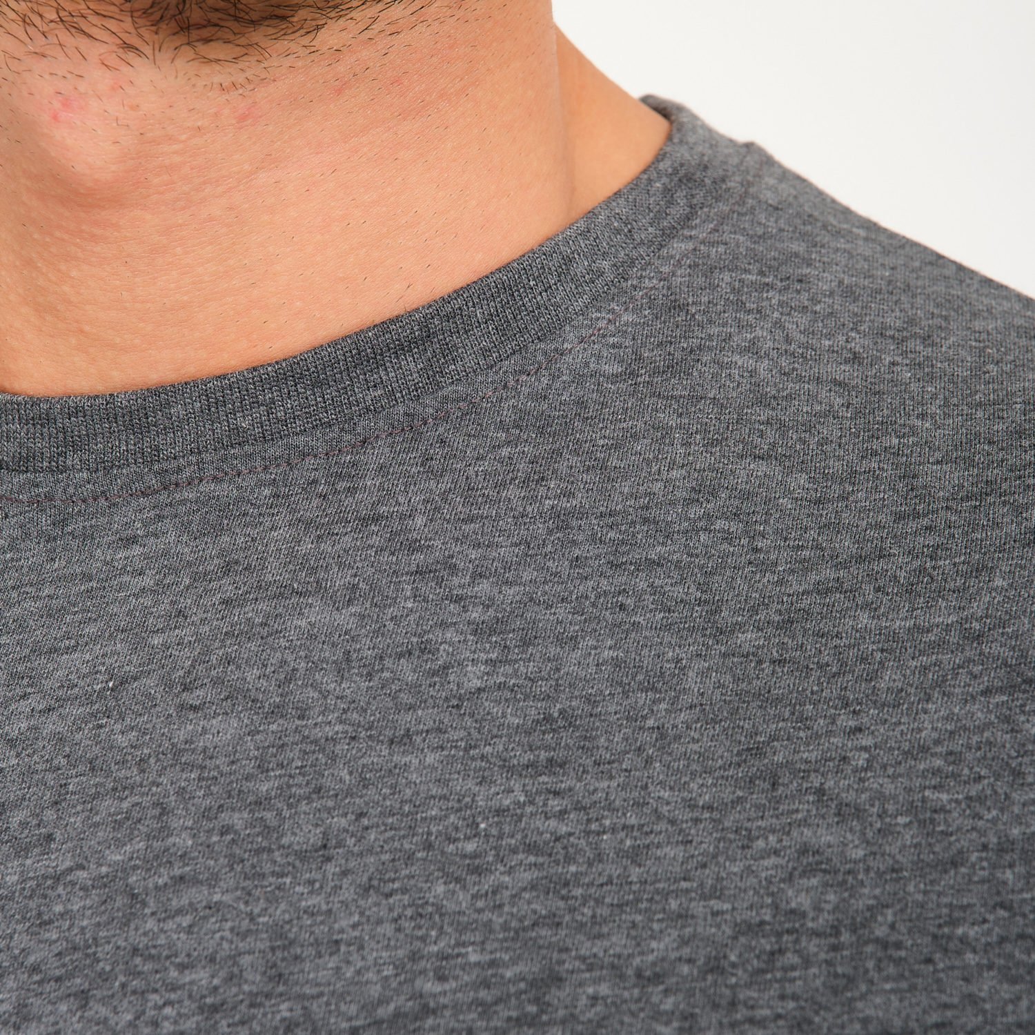 Koyu Gri Bisiklet Yaka İş Tişörtü