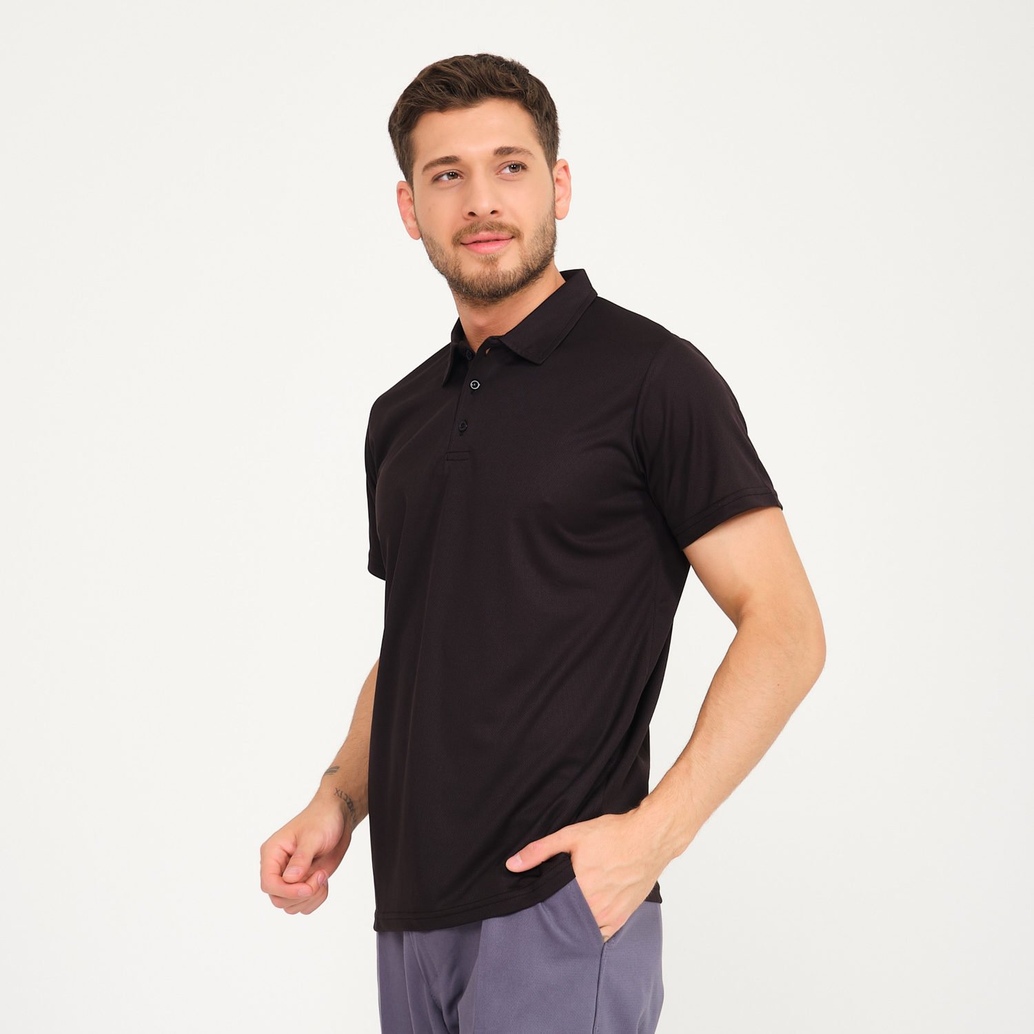 Siyah Forma Kappa Kumaş Polo Yaka İş Tişörtü
