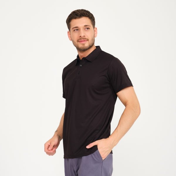 Siyah Forma Kappa Kumaş Polo Yaka İş Tişörtü