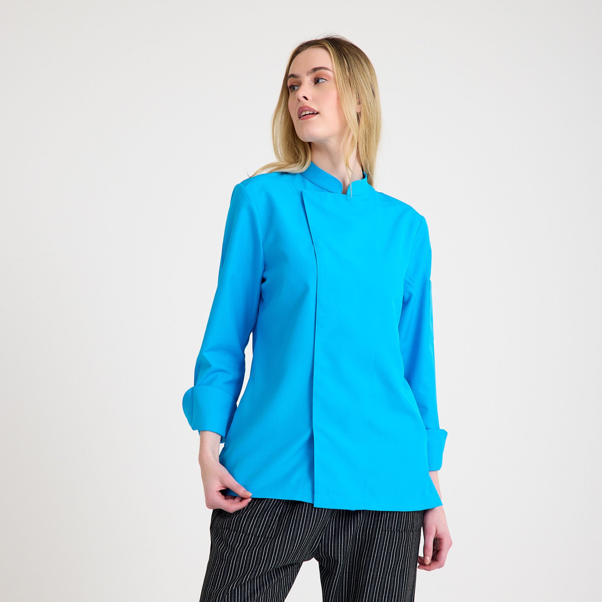 Mavi Kadın Şef Aşçı Ceketi