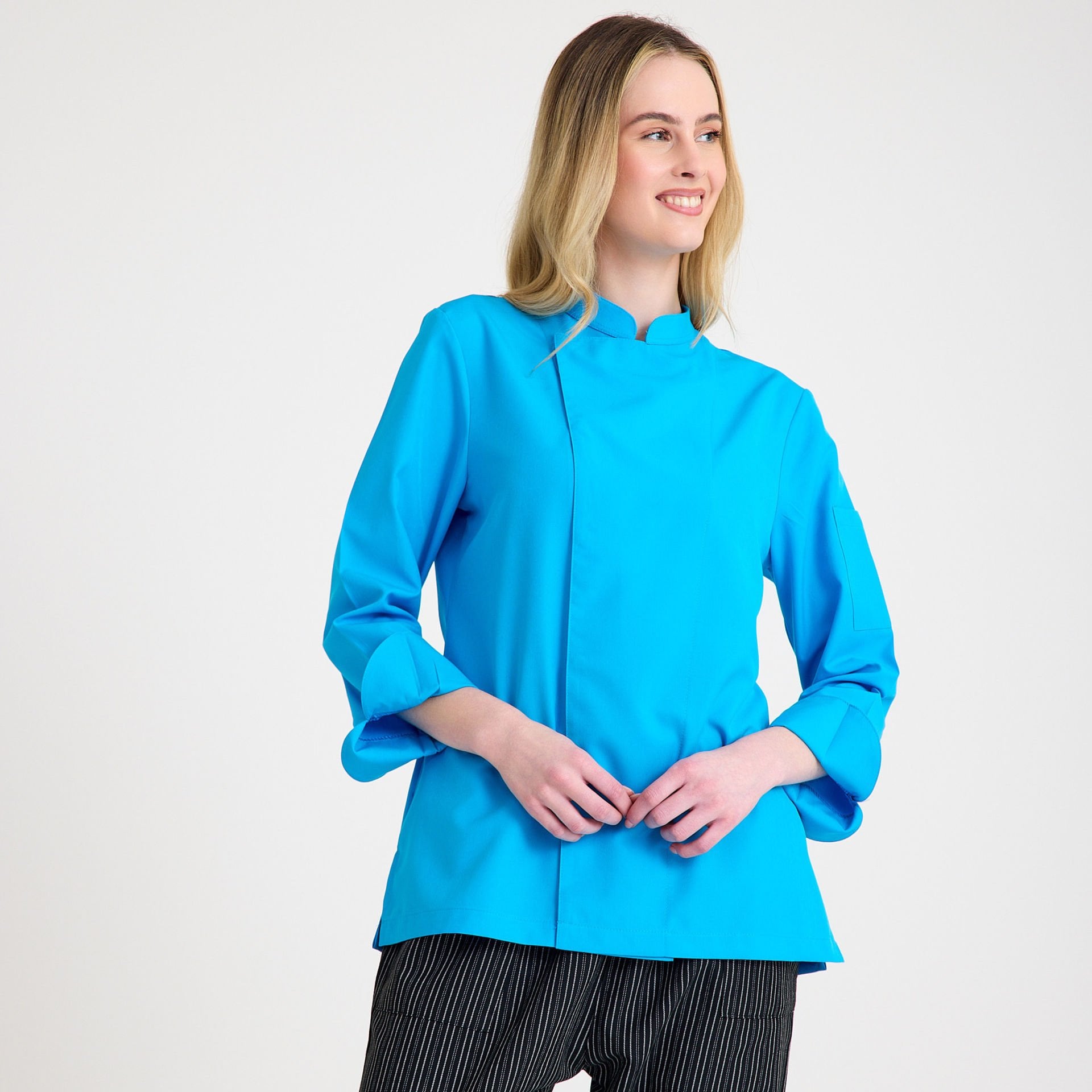 Mavi Kadın Şef Aşçı Ceketi