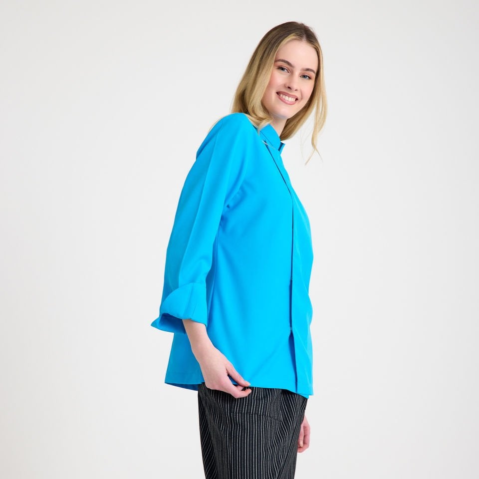 Mavi Kadın Şef Aşçı Ceketi