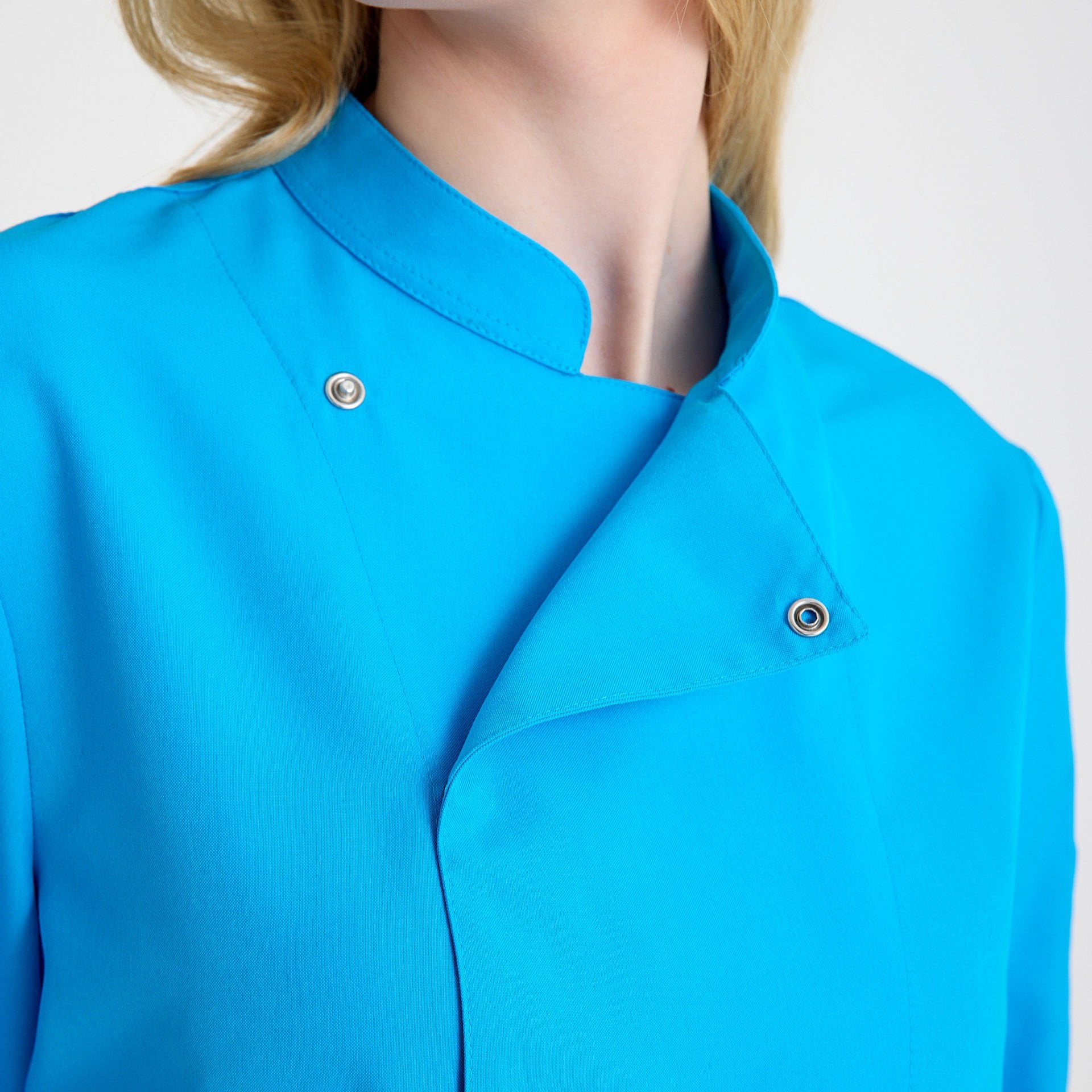 Mavi Kadın Şef Aşçı Ceketi